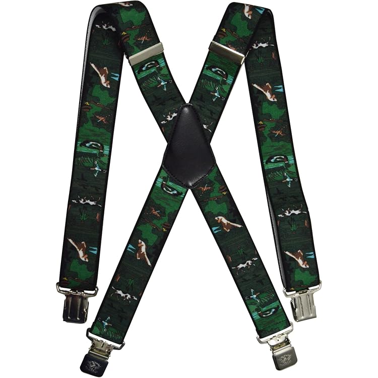 Bretelles Élastiques JÄGER ST-009 - Réglables, Clips Métal, Marron 35mm - Pour Chasse, Costume