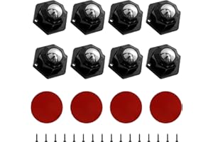 YSDMY 8 Stück Schwarz Möbelrollen 20mm Rollen für Möbel,360 Grad Rollen für Küchengeräte Selbstklebendes Rollenrad Kugelrollen für Möbel，Mini Möbelrollen Rollen für Kleinmöbel Mülleimerbox