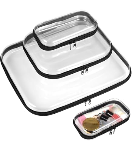 Sanwuta 6 Pcs Clear Hard Zipper Case Pencil Pouches - View #9