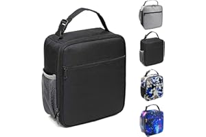 Magcubic Lunch Bag 6.5 L Boys Lunch Box Leakproof Portable Insulated Lunch Box Kids Boys for School Camping Hiking Outdoor Beach Picnic (Black)
