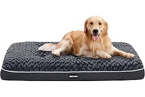 HMTOPE Orthopädisches Hundebett, Hundematte im Doppelstock-Design, Waschbar Hundekissen, Abnehmbar Hundekorb, 105 cm für Mittelgroße Hunde, Dunkelgrau