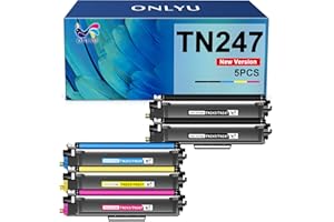 ONLYU TN-243CMYK TN247 DCP-L3550CDW Compatible pour Toner Brother DCP-L3550CDW TN243 TN243CMYK Toner MFC-L3750CDW MFC-L3770CDW HL-L3270CDW HL-L3230CDW HL-L3210CW DCP-L3510CDW Pack de 5