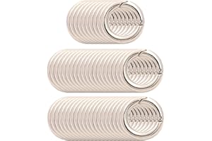 BIKICOCO 1/2'' Round Spring Gate O-Ring Clasp Push Snap Hook Belt Hardware Loop, for Handbags, Keys, Silver - 50 Pcs