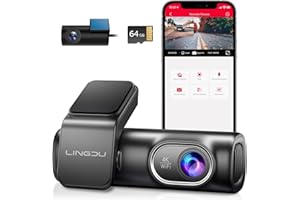 LINGDU LD01 4K Dash Cam with 5G WiFi Free 64GB TF Card, Dash Cam Front and Rear 170° Wide Angle GPS Voice Control WDR Night Vision G-Sensor Parking Monitor, Easy to Install