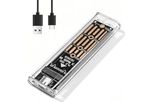SJACXANM Case SSD M.2 NVMe, USB C 3.2 Gen 2 10Gbps, Esterno Enclosure, Adattatore SSD M2 NVMe per PCIe M-Key M+B Key 2230/2242/2260/2280, Plug & Play, Design Trasparente Supporto UASP TRIM (NOT SATA)
