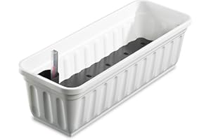 Alpfa Blumenkasten 80 cm weiß mit Wasserspeicher Made IN Germany