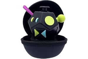 PILPOC Fidget Cube Dodecagon - Fidget Toys 12 Faces, Réduit l'Anxiété, Cube Anti Stress Adulte, Jouet Adultes Destressant, Autisme, TDAH Enfant Outils, Objet Satisfaisant (Noir et Mixte)