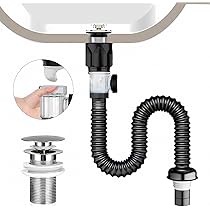 Kit Scarico Lavandino GUOYOU | Sifone Estensibile 300-1000mm, Con Filtro Pop-Up - Foto 13