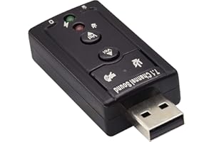 zdyCGTime USB 2.0 Virtual7.1 Channel Stereo Audio Adapter External Sound Card with 3.5 mm Audio and Microphone Ports, Internal Amplifier and Volume Controls.Plug and play.(Black)