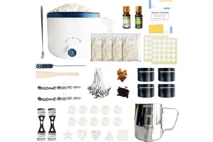 LINGQIAN Candle Making Kit with Wax Melter, Soy Wax for Candle Making,Wax Melting Kit for Adult Beginner,Make Your Own Candles,Melting Pot,Fragrance Oils,Candle Jars,Wicks,Dye Wax,DIY Scented Candle Kit