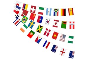 AhfuLife Women's Euro 2025 Football Flags Bunting, Women's Euro 2025 Party Decorations, 14x21cm - 6m, 16 Flags European Bunting Double Sides Fabric for Eurovision 2025 Garden Street Decor (1 Pack)