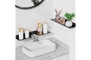 Amyzavls Regał prysznicowy, 2 sztuki, półka prysznicowa, bez wiercenia, samoprzylepna, nierdzewna, aluminiowa, z miniaturową krawędzią, pustym cokołem