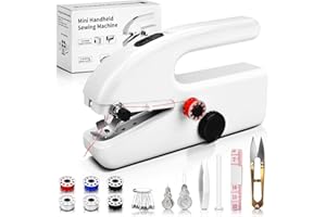 PICRIK Handheld Sewing Machine, Portable Sewing Machine, Hand Held Sewing Machine uk, Cordless Portable Electric Sewing Machine with Sewing Accessories for Beginners, Suitable for Clothing, Family.
