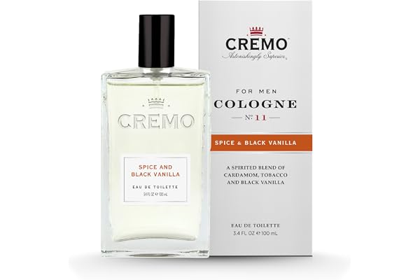 CREMO Eau de Toilette pour Homme 100ml Épices & Vanille Noire - Parfum épicé - Cadeau pour Homme