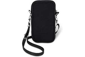 PWSAP 2 Lagig Handytasche für Smartphones, Universelle Neopren Handy Hülle, 7" Handy Tasche Hülle Cover Case Schutzhülle für iPhone 14 15 16 Samsung, Geschenk für Männer Frauen, 18,5 x 10.0cm, Schwarz