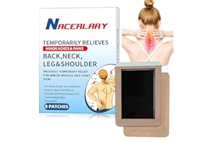 NACERLARY 8 Patches Deep Relief Heat Patch, Relief Muscular Aches, Joint Stiffness,Neck and Shoulder hot Adhesive Patches,12h Soothing deep Warming Meridians Plaster, Adhesive Heat Patches, Up to 24h