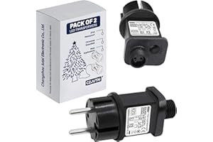 CUBEPLUG 2 Pcs of 36V 12W Transformateur LED CZJUTAI IP44 Alimentation pour éclairage de Noël avec prise - Prise européenne (Socle à vis - mode commuté - EL/FC36V12W)