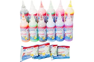 Balakaka Magic Water Elf 12 Flaschen Farbgel+ 4 Packungen Puder, Aqua Gelz Set Kreaturen Lernspielzeug, Magisches DIY 3D Wassergel-Spielzeug Geschenk für Kinder ab 3+