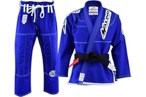 Malino Kimono de jiu-jutsu brésilien pour adulte en coton 450 g/m² Couleurs blanc/noir/bleu Tailles A1, A2, A3, A4