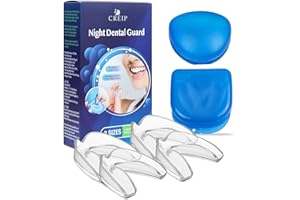 WOEAU 4 Pack Night Mouth Guard - 2 Sizes, 2 Storage Boxes, Mouthguards for Man and Woman, Mouth Guard for Teeth Grinding and Clenching at Night, Improves Sleep Quality