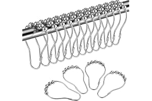 LIHAO Duschringar, Rostfritt Stål, Silver, 69 x 39 mm, Paket med 12