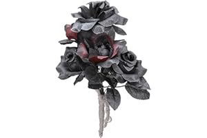 W WIDMANN MILANO Party Fashion, Bouquet da sposa di Halloween, Rose nere e rosse, Versatile per tutte le occasioni, Materiali durevoli, Facile da pulire, Accessorio indispensabile