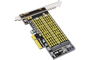 GREENDRACAENA Dracaena Dual M.2 SSD to PCI-Express 3.0 X4 Adapter Expansion Card for PCIe NVMe SATA M2 NGFF SSD 2230 2242 2260 2280