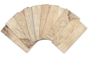 ENCOFT 27pcs Stickers Carrelage Rectangulaire Auto-adhésif en PVC Autocollant en Tuile Imperméable Effet 3D Carreaux Adhésif pour Salle de Bain Cuisine 20x10cm Marron