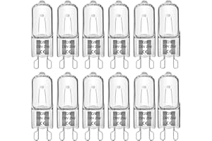 Liuyife G9 25W Halogen Light Bulbs Dimmable, 2700K Warm White Wax Warmer Lamp, Oven Lamp 260LM, G9 Capsule Bulb for Ceiling Light, Wax Warmer, Oven, Desk Light, 12 Pack