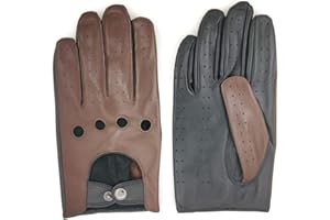 ‎ZLUXURQ ZLUXURQ Men's Luxury 100% Sheepskin Driving Gloves Soft High Quality Leather