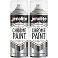JENOLITE Chrome Spray Paint | Smooth Metallic Silver Spray Paint | Chrome Colour | Multi-Surface Chrome Paint For Metal, Wood, Plastic, Ceramic | Suitable For Interior & Exterior Use | 2 x 400ml