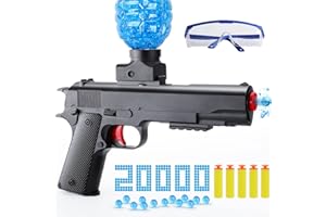 FUNTHY Gel Gun Blaster, Pistolet a Bille Automatique avec 30 000 Munitions, M1911 Pistolet Jouet Électrique Activités de Plein Air Jeu d'équipe de Tir pour 12+ Adultes Adolescents