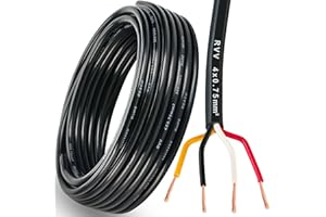 DARKGUARD Cable de Pilotos Remolque 4 Polos 0,75mm², Cable Electrónico de Remolque 10M, 12V/24V Flexible Alambre de Cobre para Vehículo Caravana Camping Luces LED, Aprobación RoHs Reach