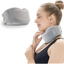 Collare Cervicale In Memory Foam Per Dormire, Tutore Morbido Per Alleviare Dolore Al Collo E Russamento, Regolabile Con Velcro, Taglia M/L