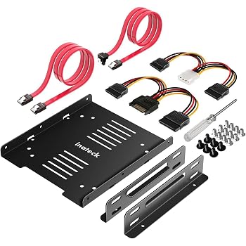 Support Adaptateur Montage SSD 2.5" Vers 3.5" - Compatible Baie Disque Dur 3.5 Pouces - Rouge - 8