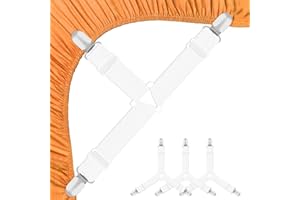 Hanyousheng 4 regulowane mocowania łóżka, białe napinacze do prześcieradła, trójkątne prześcieradła z metalowymi klipsami, elastyczne prześcieradło do prześcieradła, materaca, deski do prasowania,