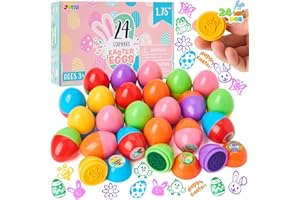 JOYIN 24Pcs Easter Egg Stampers for Kids Great Easter Toys for Easter Eggs Hunt Game, Easter Theme Party, Easter Egg Stuff, Easter Basket Stuffers Fillers, Easter Stamps Gifts, Classroom Prize