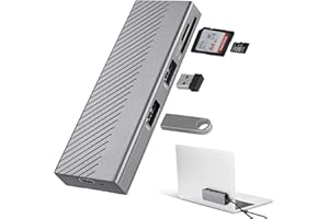 Carcasa SSD M.2 NVMe, Suspendible FARBOKO NVMe USB3.2/ USB3.1 Gen2 10Gbps con 2 Puertos USB2.0 y Lector de Tarjetas SD/TF para M.2 NVMe/SATA SSD en 2242/2260/2280