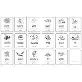 Digithome 18 Adet Dikd&ouml;rtgen Bakliyat ve &Ccedil;ay Şeker Kavanoz Etiketi Sticker Seti 6x5 Cm