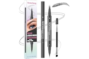 HONEXCESNG Professional Makeup Feutre à Sourcils Lift & Snatch, Waterproof, Sans Transfert, Crayon Sourcil Ultra-Fin Double 2 en 1 - Embout avec Brosse à Sourcils, Fini Naturel