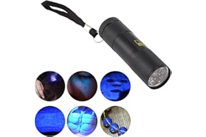 Topiky Schwarzlicht Taschenlampe, 395 Nm Schwarzlicht Taschenlampe, Mini Haustier Urin Detektor Licht für Hunde, Katzen Urin, Trockene Flecken, Bettwanzen, Fleckendetektor,