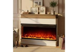 M.C.Haus 3-sidig elektrisk eldstadsinsats – minimalistisk eldstad – 12 färgers flameffekter – 1800/900 watt värmare – fjärrko
