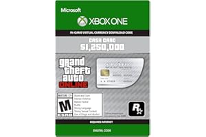 Grand Theft Auto Online | GTA V Great White Shark Cash Card | 1,250,000 GTA-Dollars | Xbox One Download Code