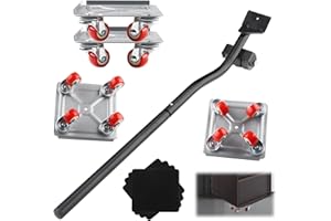 ‎BEIHRE Möbelheber für Schwere Möbel, Beihre MöbelrollenTransportrollen mit Ausziehbarer Brechstange 360° Drehbar, Tragfähigkeit von 600 Kilogramm für Sofas, Schränke und Kühlschränke Zu Bewegen