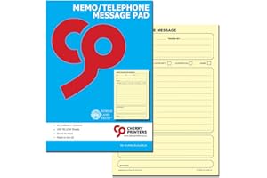CHERRY PRINTERS Cherry Memo Book/Telephone Message Pad A5 100 Coloured pages 80gsm (Yellow)