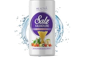 ‎HS ACTIVA ENERGETISIERTE VITALSTOFFE HS Activa Kaliumchlorid Kochsalzersatz 200 g – Reines Kaliumsalz, ideal als Ersatz für herkömmliches Speisesalz. Kalium trägt zur Aufrechterhaltung eines normalen Blutdrucks bei. Made in Germany.