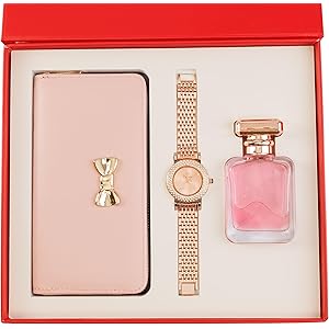 Thy Kalpavruksha Women’s hamper Gift Set Wallet, Watch, Long-Lasting Perfume | gifts for woman | birthday gifts for women | Valentine gift for Girlfriend | Valentine day gift for wife - Pink