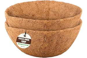 ApexTide Coco Liner Hanging Basket Liners 2PCS, 40 * 20cm/16 * 8in Natural Round Coconut Fiber Replacement Liners for Flowers, Vegetables Indoor Outdoor Garden Flower Pots Cupped Shaped