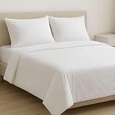 MAXIME MAISON - Sheets 180 x 200 Cotton (White) Bedding Set, Bed Sheets, 4 Piece Sheet Set (Fitted Sheet, Flat Sheet and 2 Pi