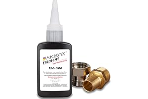 Microtec® Fixdicht Dichtmittel TEC-500 | 50g | Gewindedichtung und Schraubensicherung | Der Hanfersatz aus der Flasche | extra hohe Hitzebeständigkeit | sicheres Gewindedichtmittel | DVGW
